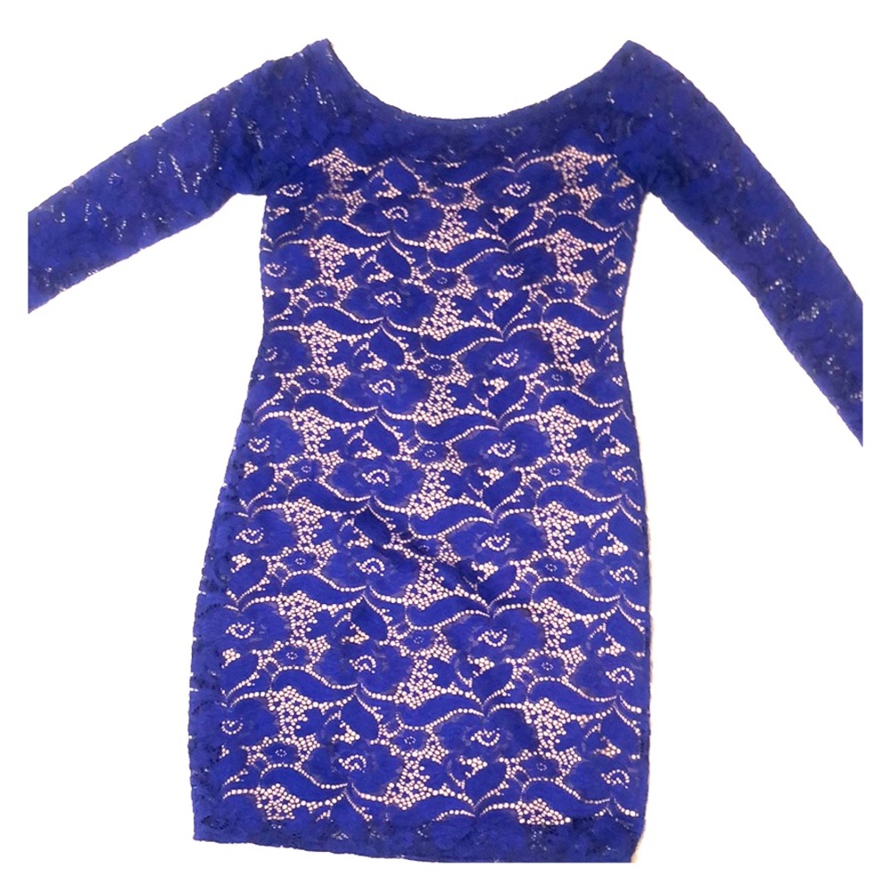 Royal Blue Stretchy Lace Dress